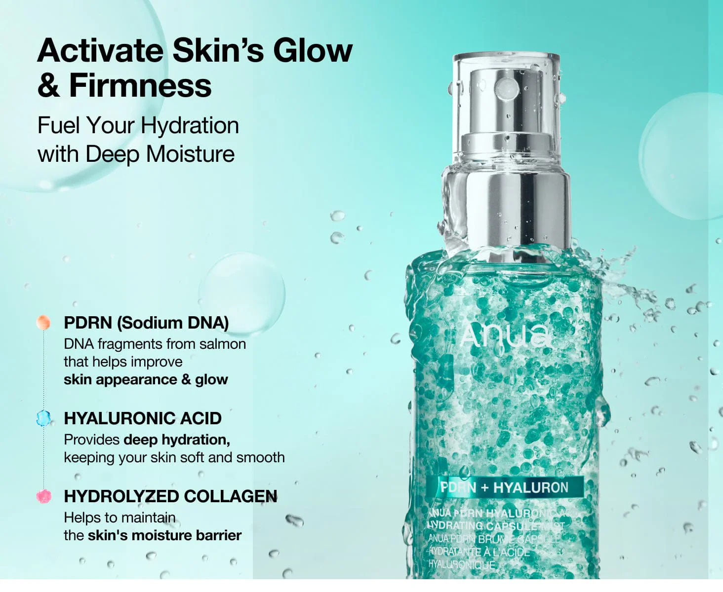 Anua Pdrn Hyaluronic Acid Hydrating Capsule Mist 100ml - Image 5