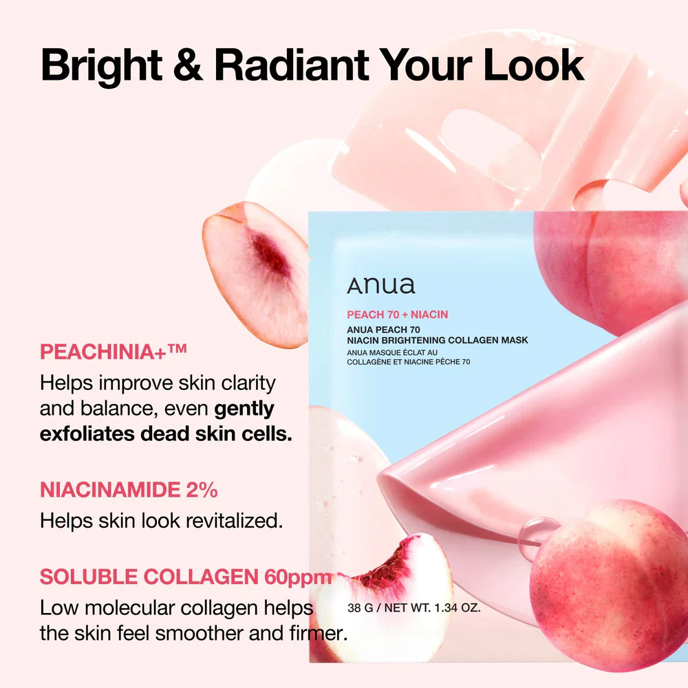 Anua Peach 70 Niacin Brightening Collagen Mask 1Pc - Image 2