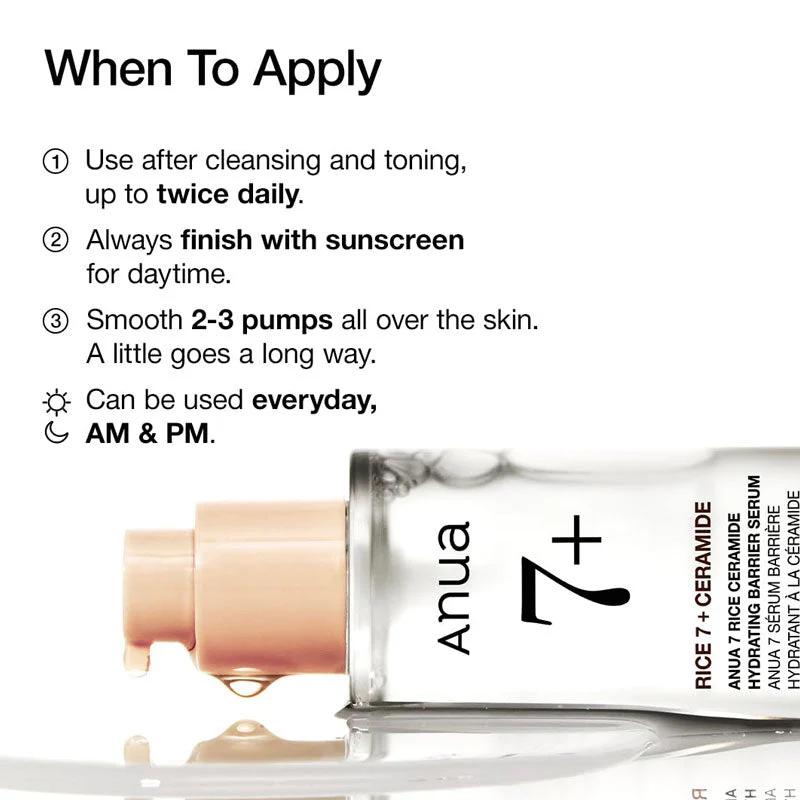 Anua 7 Rice Ceramide Hydrating Barrier Serum 50ml - Image 5