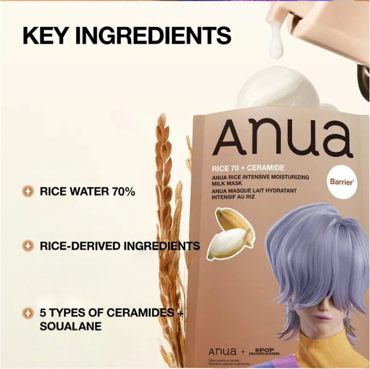 Anua X KDH Rice 70 Intensive Moisturizing Milk Mask 1Pc - Image 3