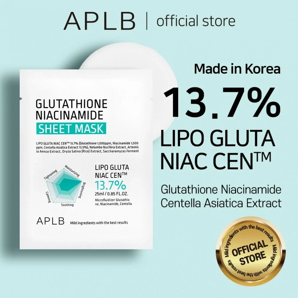 APLB Glutathione Niacinamide Sheet Mask 25ml 1pc - Image 2
