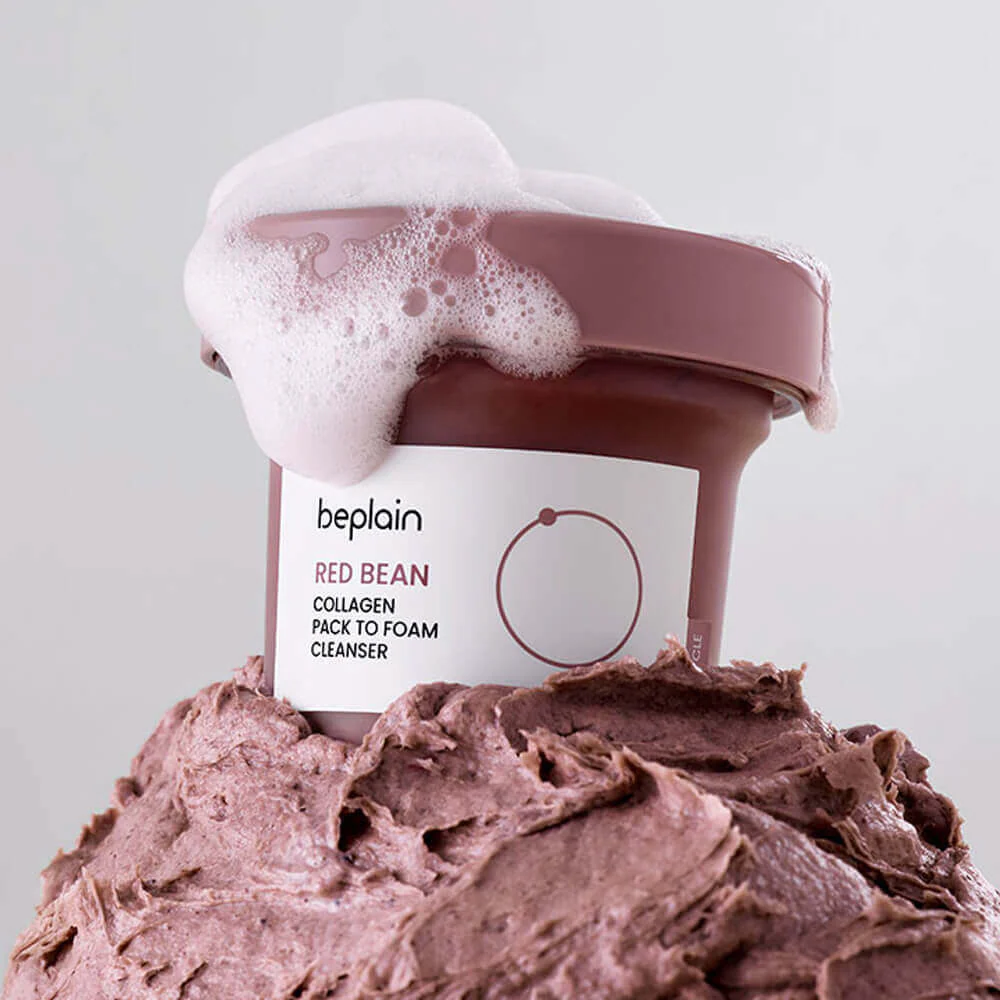 Beplain Red Bean Collagen Pack To Foam Cleanser 100ml - Image 2
