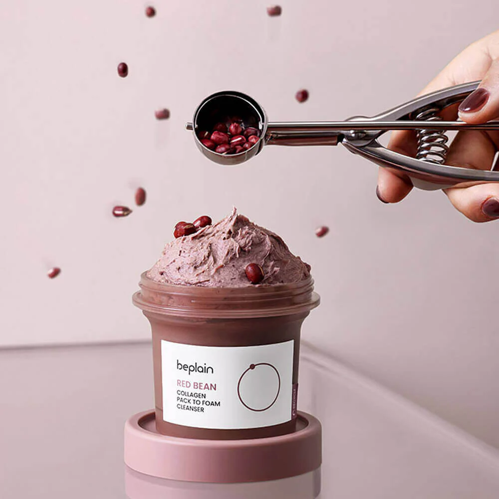 Beplain Red Bean Collagen Pack To Foam Cleanser 100ml - Image 3