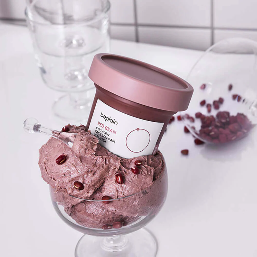 Beplain Red Bean Collagen Pack To Foam Cleanser 100ml - Image 4