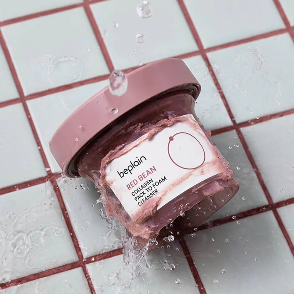 Beplain Red Bean Collagen Pack To Foam Cleanser 100ml - Image 5
