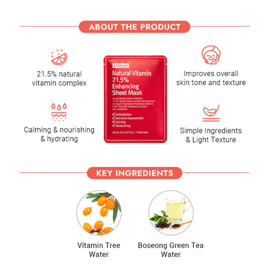 By Wishtrend Natural Vitamin 21.5% Enhancing Sheet Mask 1pc - Image 2