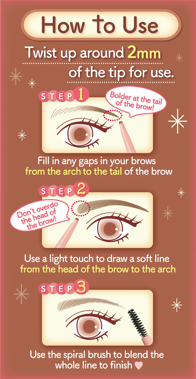Canmake Perfect Airy Eyebrow 02 Natural Brown - Image 3