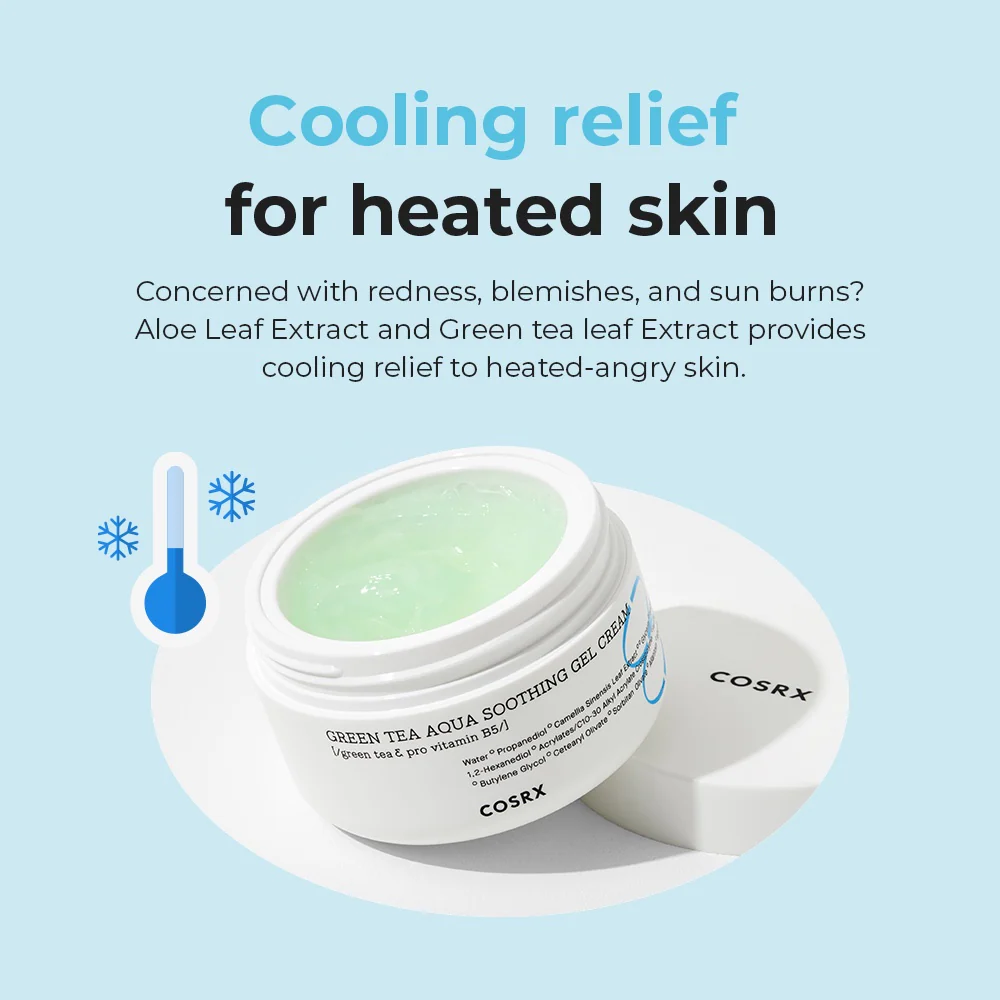 Cosrx Hydrium Green Tea Aqua Soothing Gel Cream 50ml - Image 6