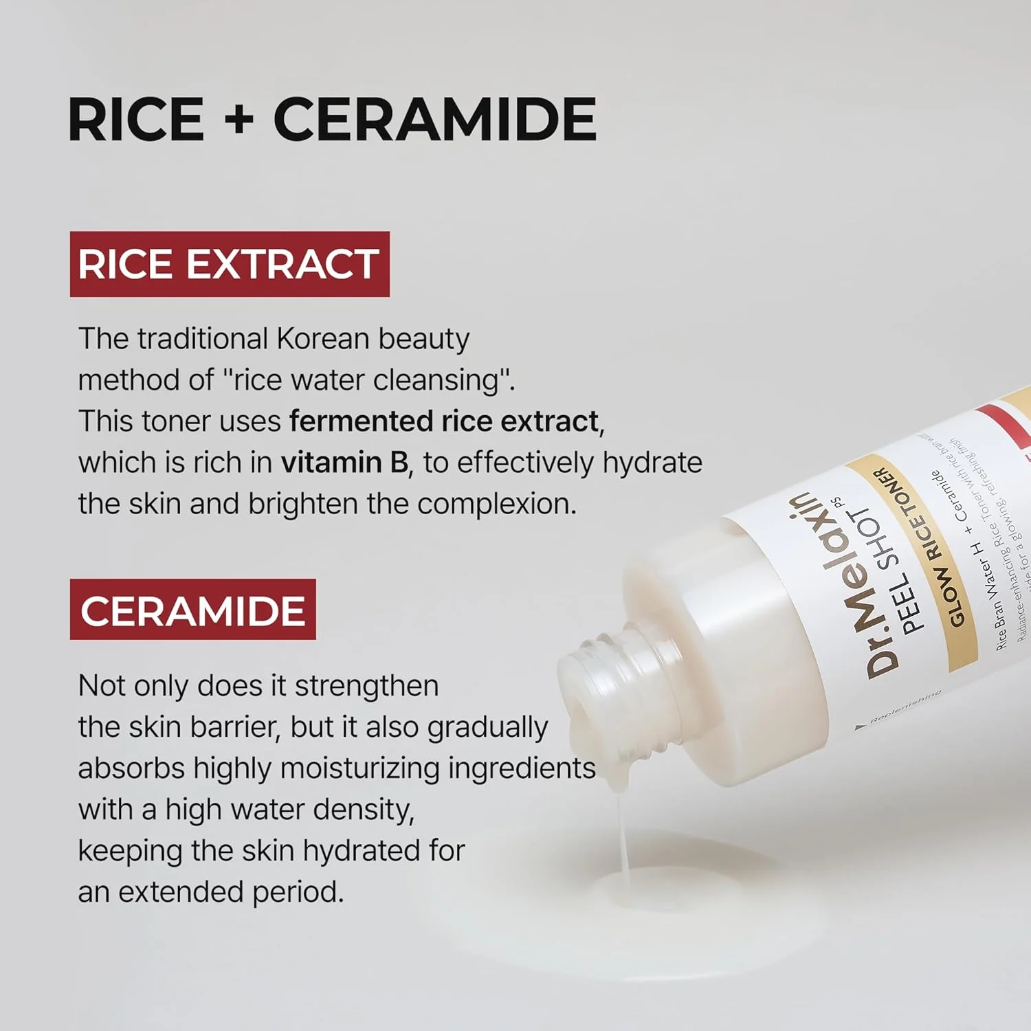 Dr.Melaxin Peel Shot Glow White Rice Toner 200ml - Image 3