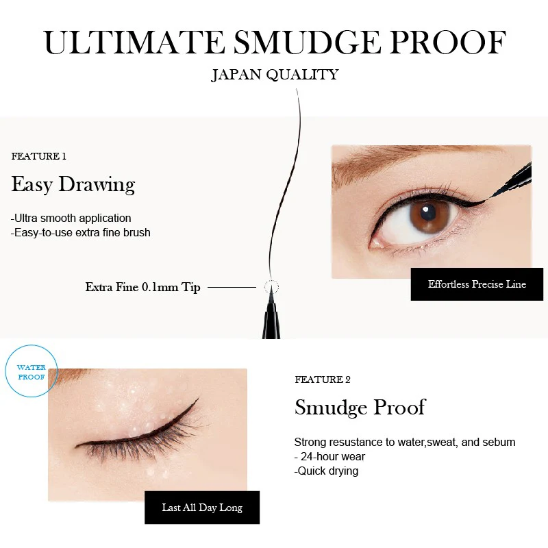 Dup Silky Liquid Eyeliner Waterproof Brown Black - Image 5