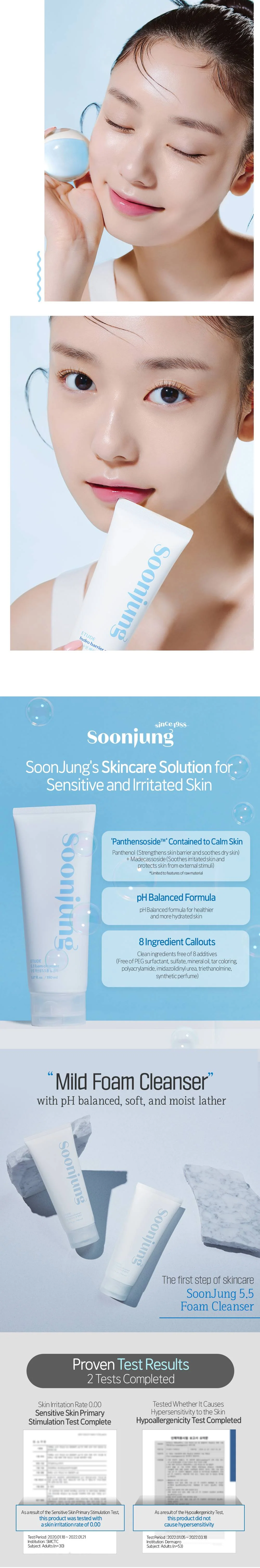 Etude House Soon Jung 5.5 Foam Cleanser 150ml - Image 4