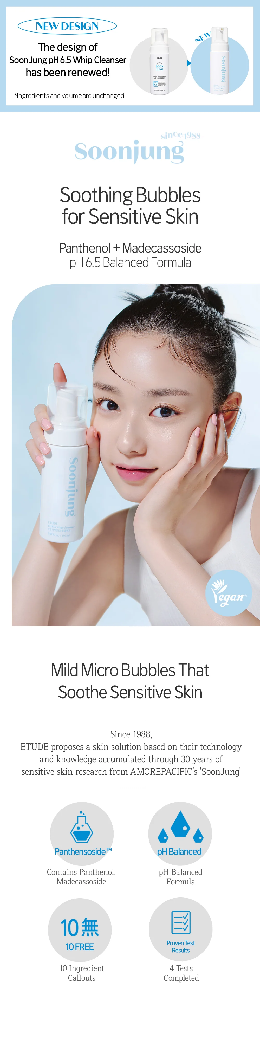 Etude House Soon Jung PH 6.5 Whip Cleanser - Image 6
