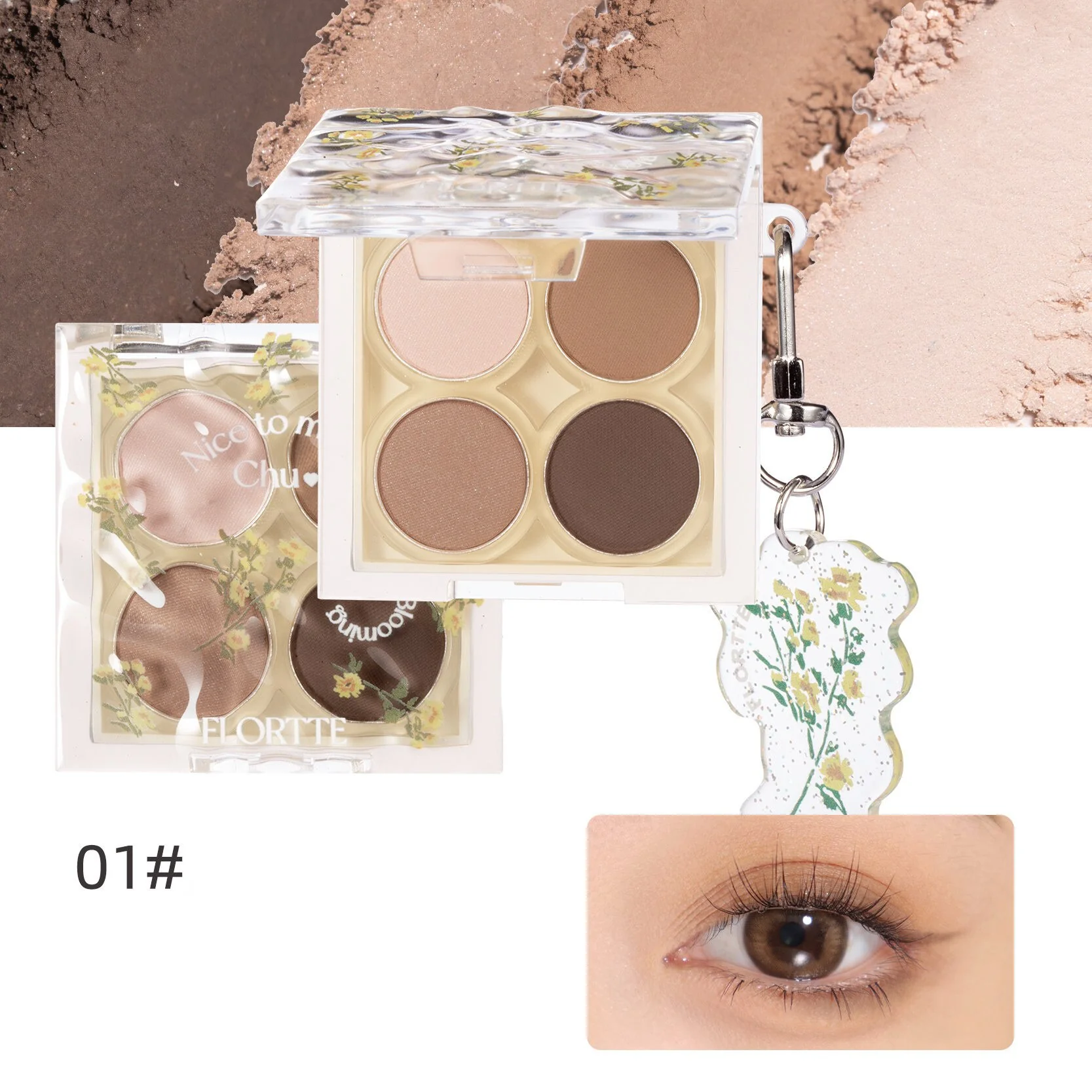 Flortte Nice to Meet Chu 4-color Eyeshadow Palette 4g - Image 10