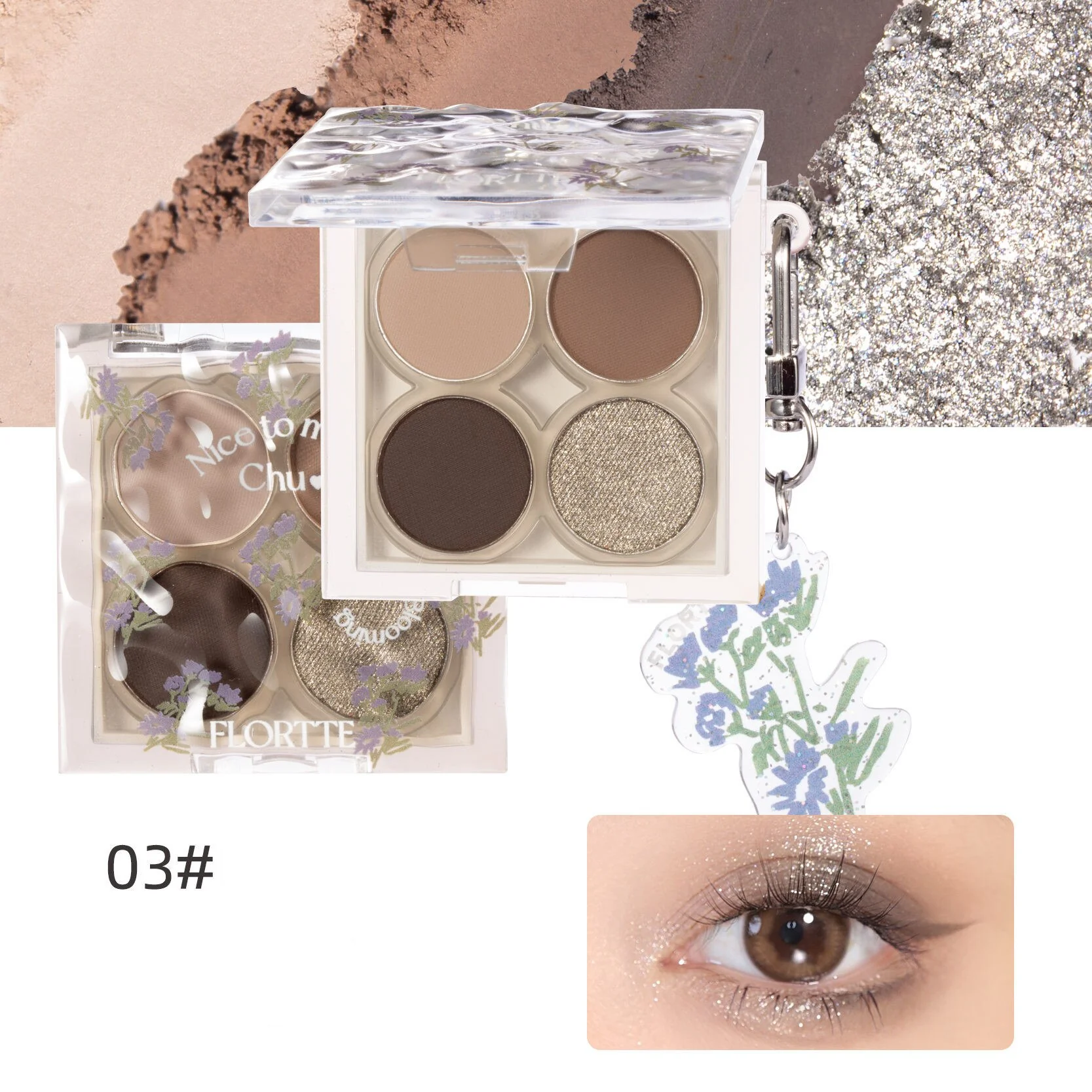 Flortte Nice to Meet Chu 4-color Eyeshadow Palette 4g - Image 12