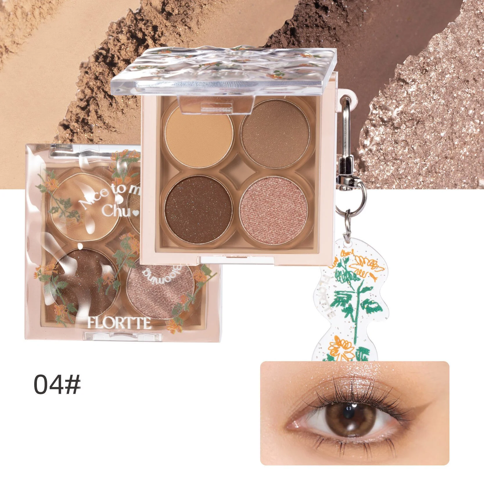 Flortte Nice to Meet Chu 4-color Eyeshadow Palette 4g - Image 13