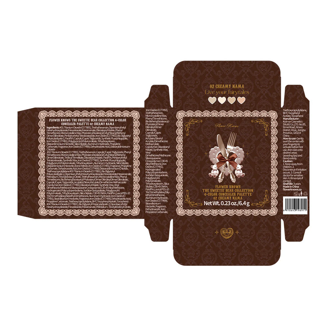 Flower Knows The Sweetie Bear Collection 4-Color Concealer Palette - Image 7