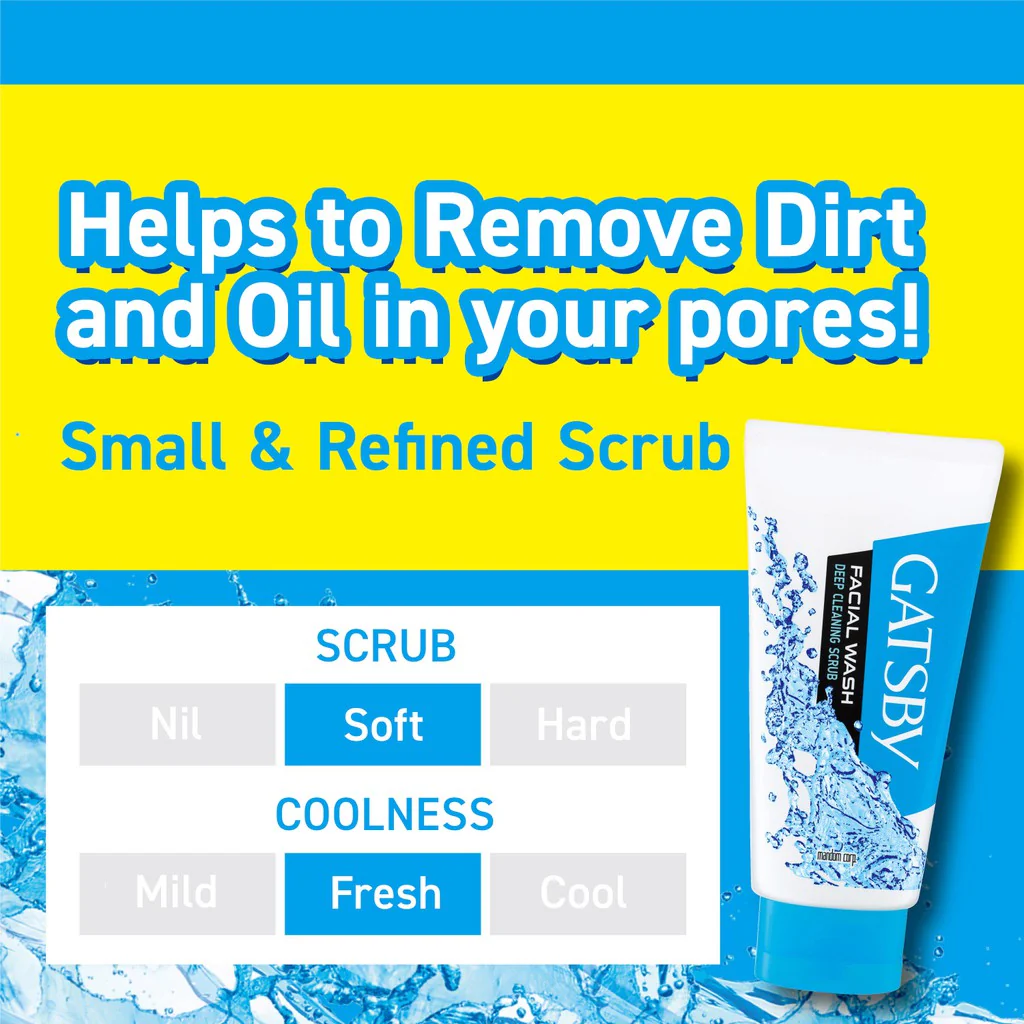 Gatsby Facial Wash Deep Cleaning Scrub 130g - Image 2