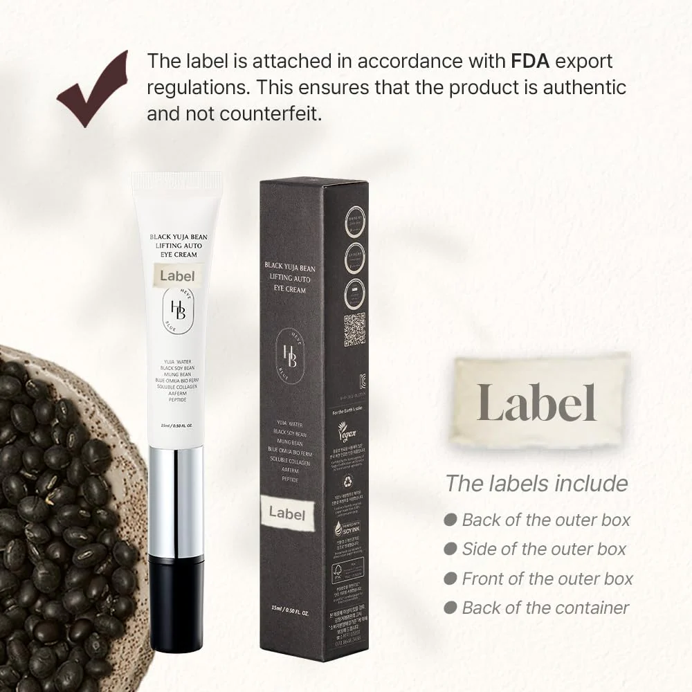 Heveblue Black Yuja Bean Lifting Auto Eye Cream 15ml - Image 6
