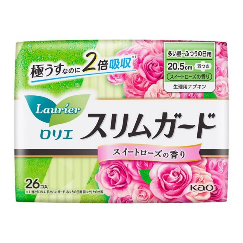 Kao Laurier Slim Guard Sweet Rose Scent Day Pads With Wings 20.5cm 26pcs - Image 3