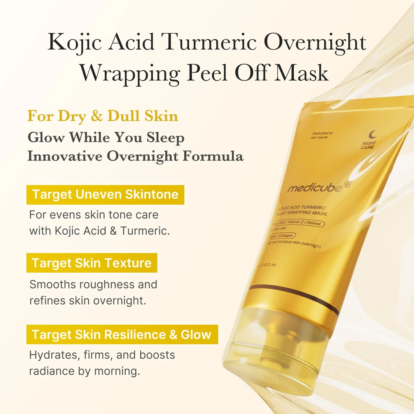Medicube Kojic Acid Turmeric Night Wrapping Mask 75ml - Image 2