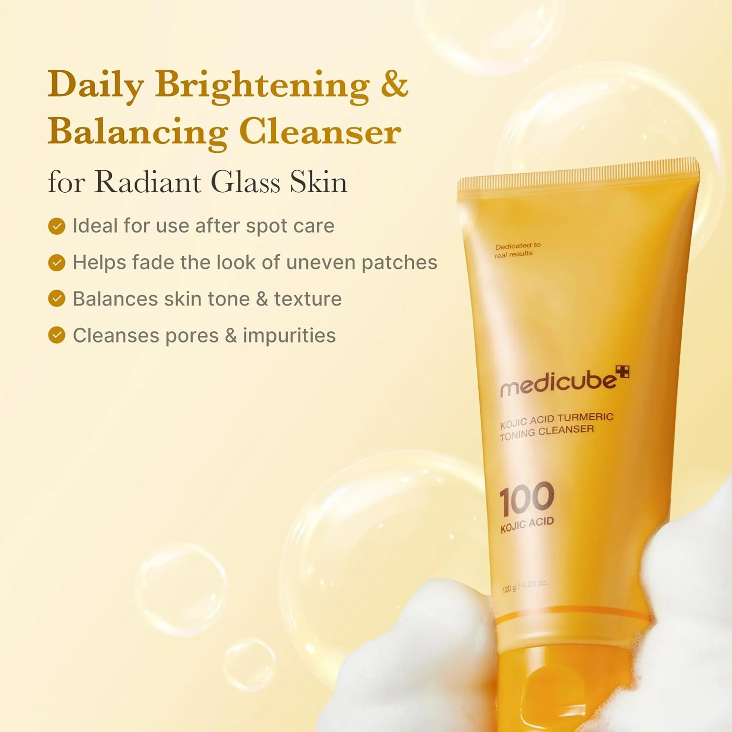 Medicube Kojic Acid Turmeric Toning Cleanser 120g - Image 3