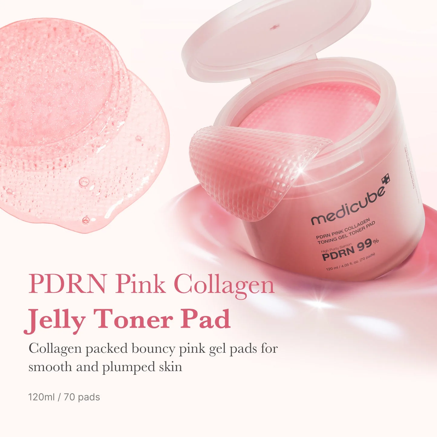 Medicube PDRN Pink Collagen Toning Gel Toner Pad - Image 2