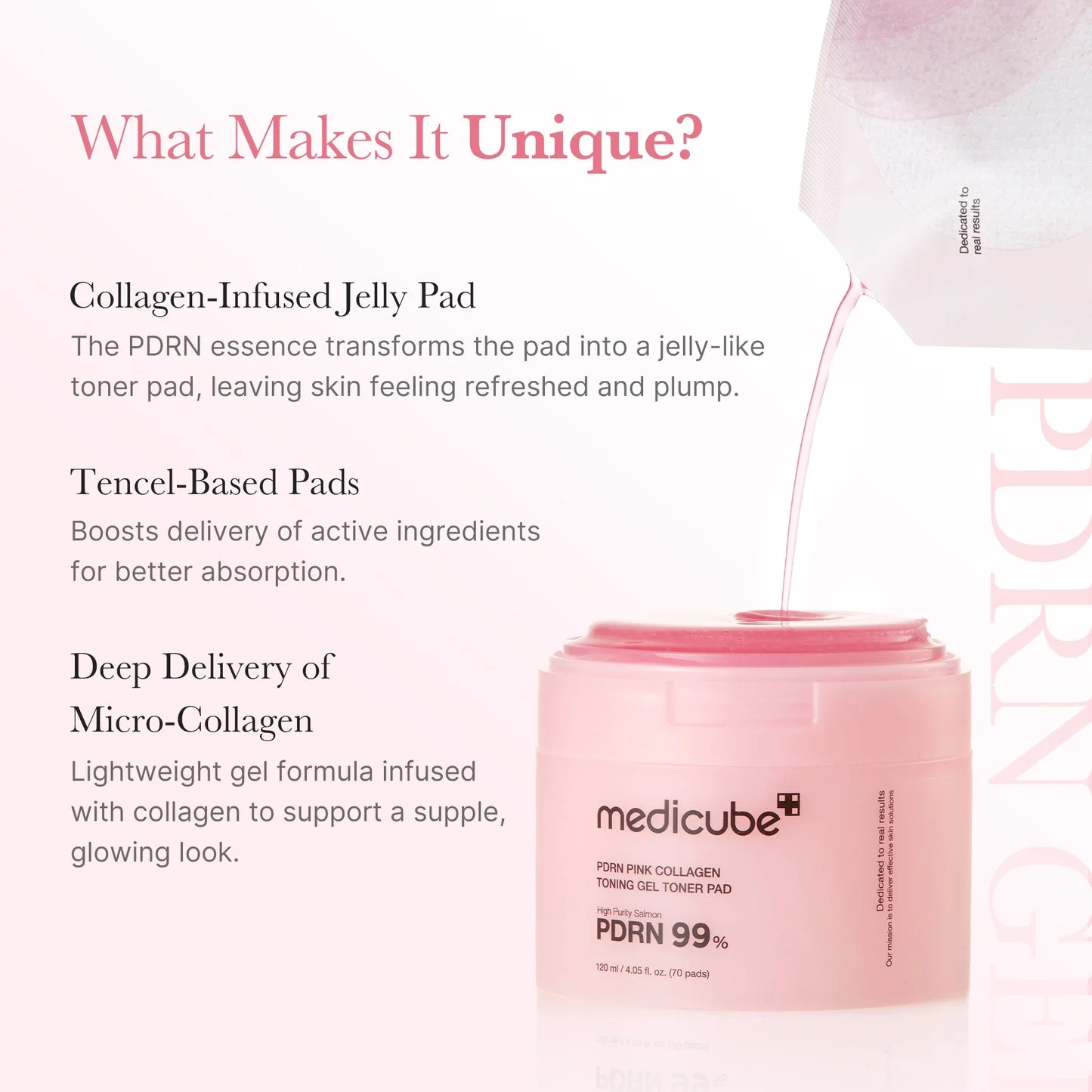 Medicube PDRN Pink Collagen Toning Gel Toner Pad - Image 4