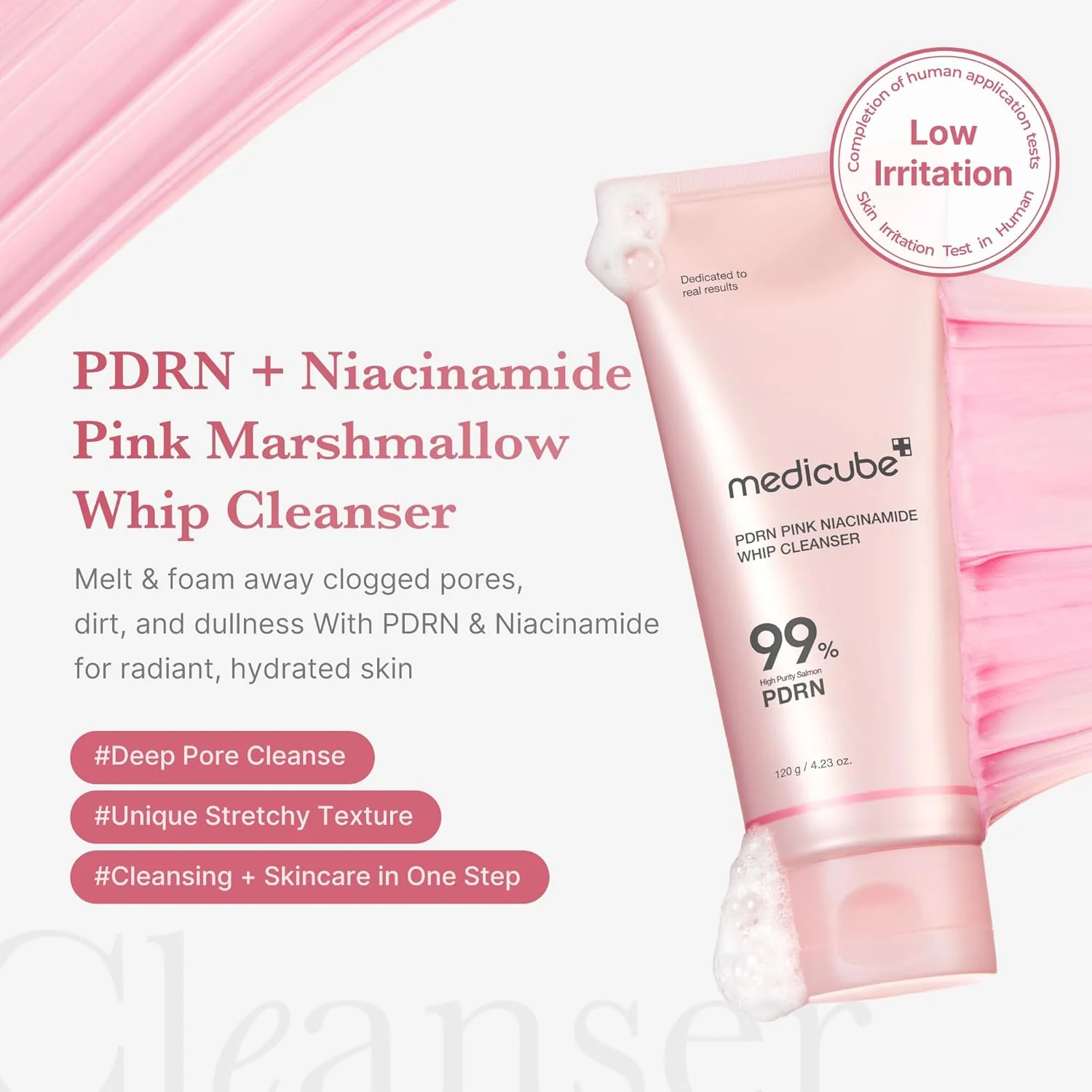 Medicube PDRN Pink Niacineamide Whip Cleanser - Image 2