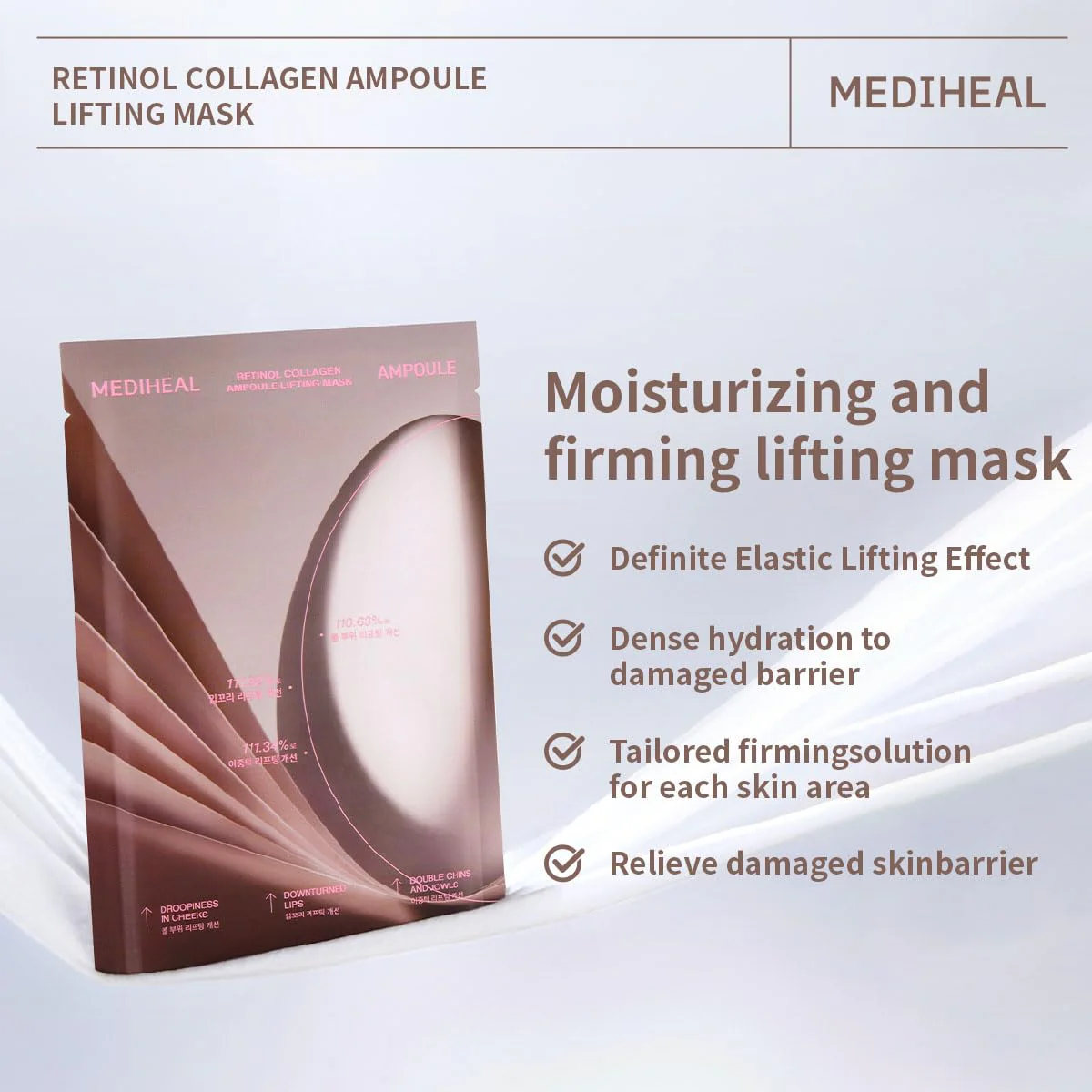 Mediheal Retinol Collagen Ampoule Lifting Mask 1Pc - Image 4