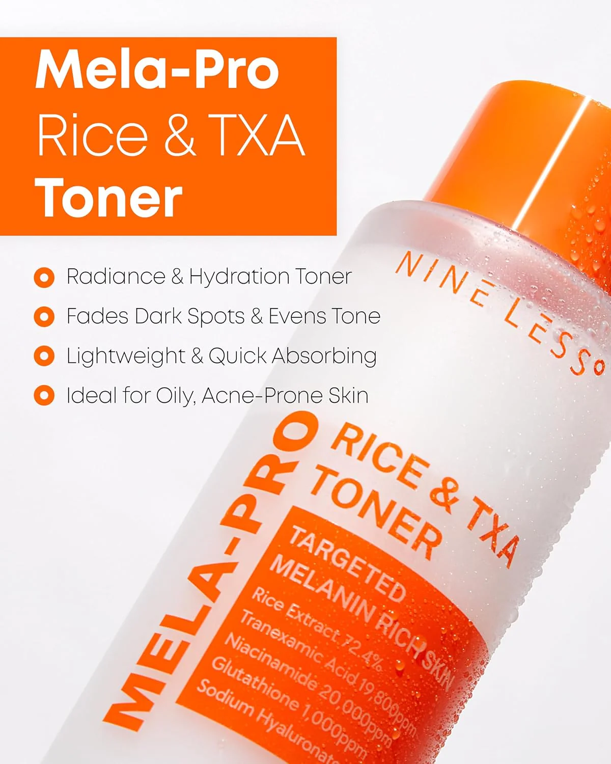 Nineless Mela-Pro Rice & Txa Toner 200ml - Image 2