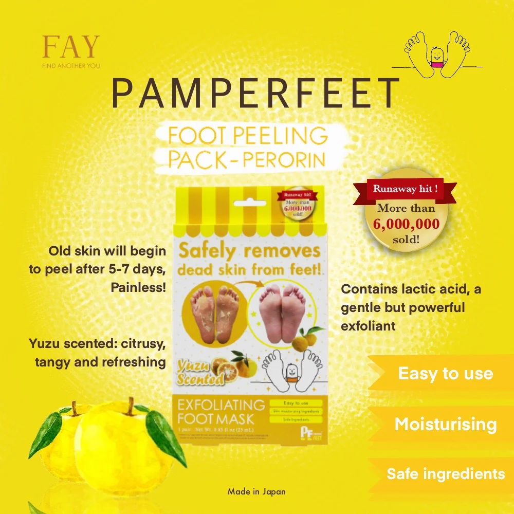 Perorin Foot Peeling Pamper Feet (Yuzu) 1Pair