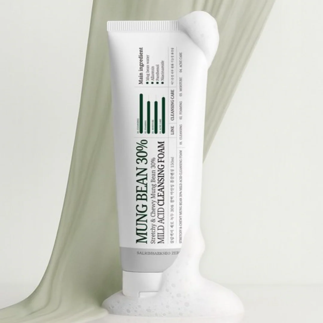 SALRIMBAEKSEO ZERO Mung Bean 30% Mild Acid Cleansing Foam 150ml - Image 2