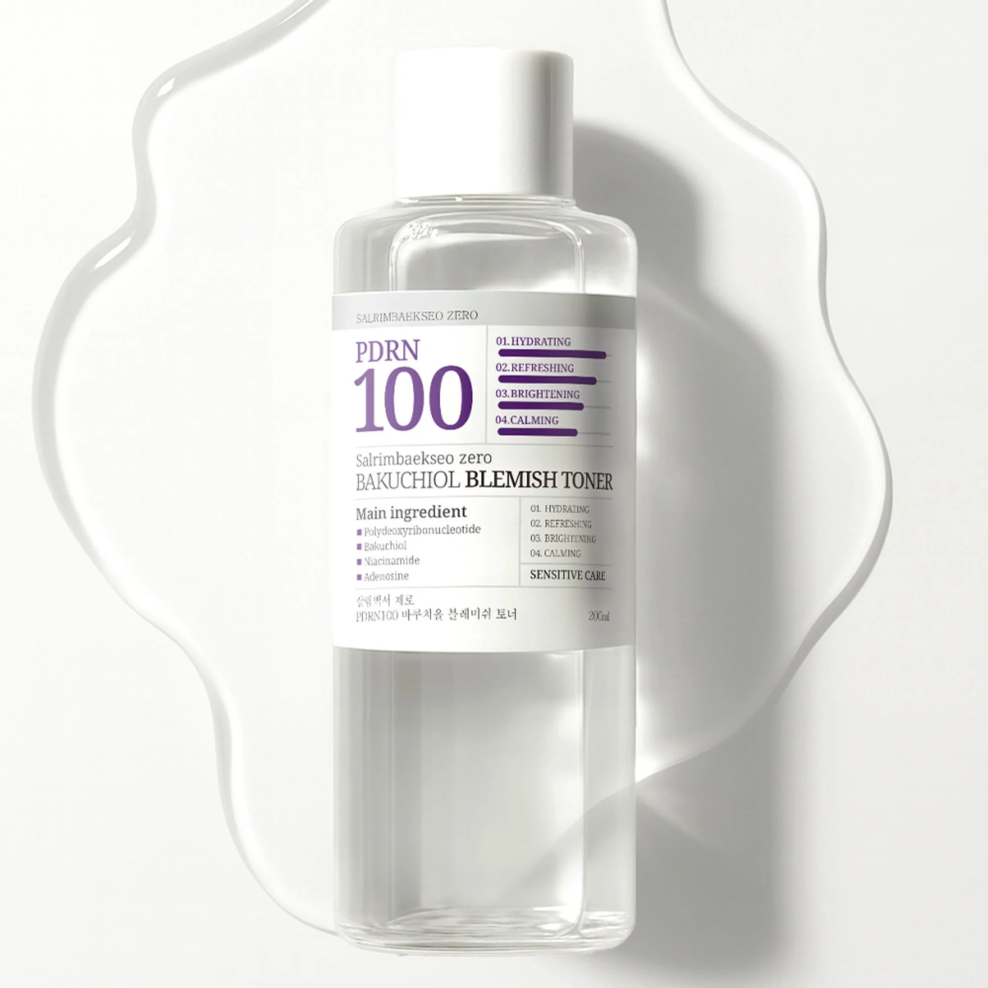 SALRIMBAEKSEO ZERO PDRN100 Bakuchiol Blemish Toner 200ml - Image 4