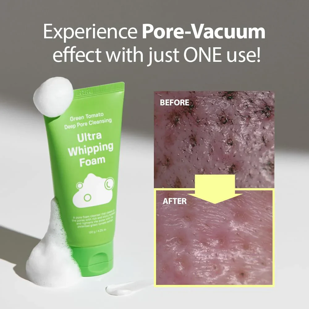 Sungboon Editor Green Tomato Deep Pore Cleansing Ultra Whipping Foam 120g - Image 3