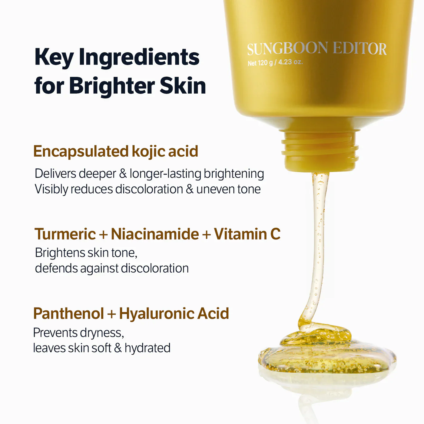 Sungboon Editor Kojic Acid Niacinamide Radiance Soothing Gel Cleanser 120g - Image 3